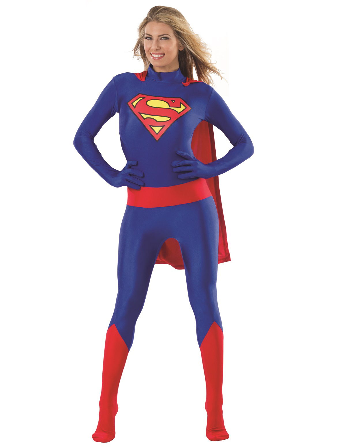 Dark Blue And Red One Pieces Supergirl Costume
